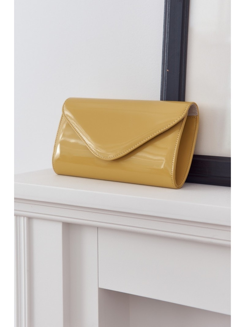 Lacquered yellow envelope bag TOR007